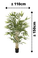 afmetingen bamboe kunstplant 150cm
