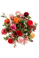bovenaanzicht Kunstboeket Rozen Mix